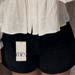 Zara White Textured Blouse